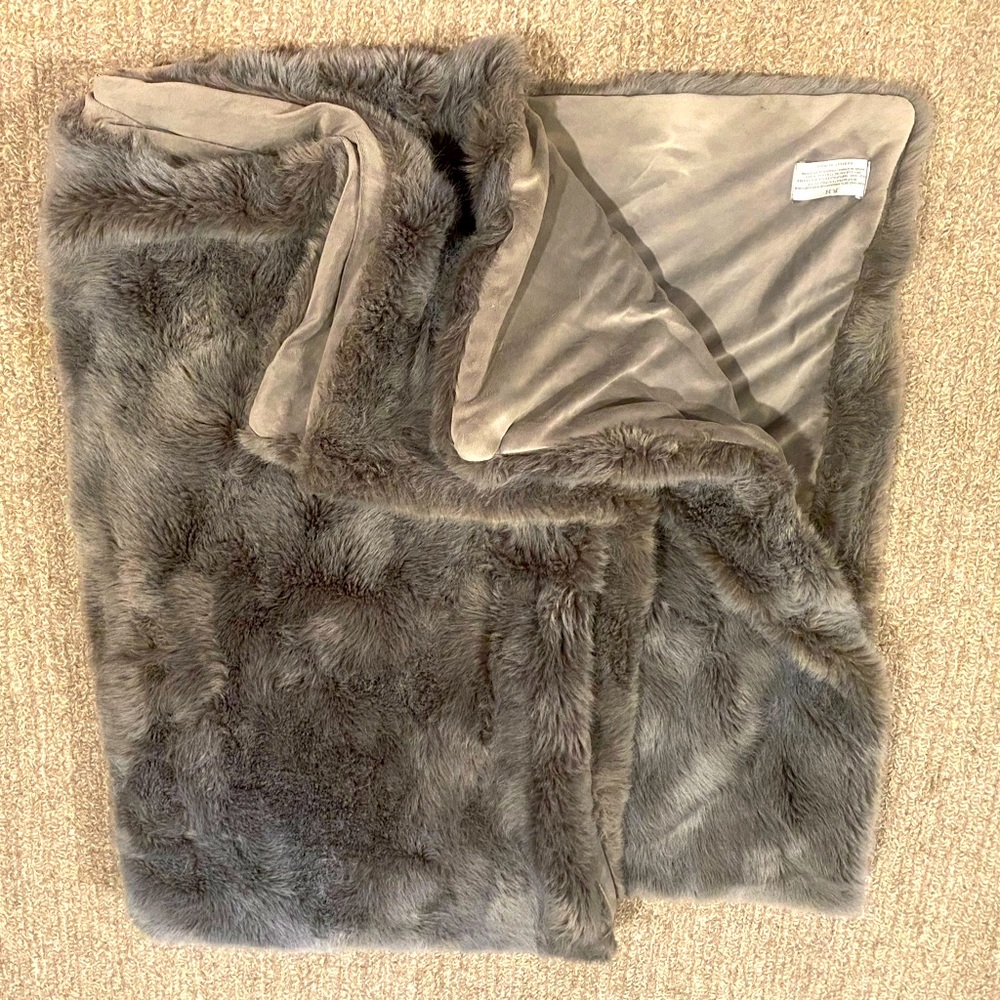 Restoration Hardware Fur Throw Blanket